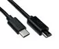 Preview: USB 3.1 kábel C típusú dugó micro B dugóhoz, fekete, 1,00m, DINIC polizsák